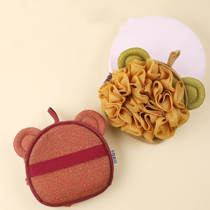 

Мультяшный Двухсторонний Мяч для ванны для тела и душа, отшелушивающий массажный скребок для омертвевшей кожи, мягкий сетчатый скребок для ...