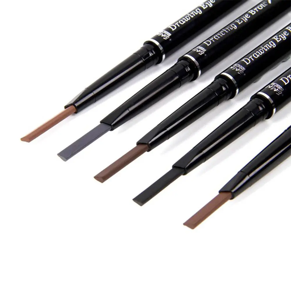 

5 Color Double Ended Eyebrow Pencil Waterproof Long Lasting No Blooming Rotatable Triangle Eye Brow Tattoo Pen Makeup Wholesale