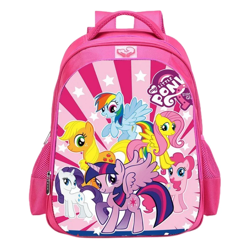 

My Little Pony Cartoon Cute Kindergarten Big Children's School Bag Primary School Students 1-3 Grade Girls Kawaii Backpack Gift