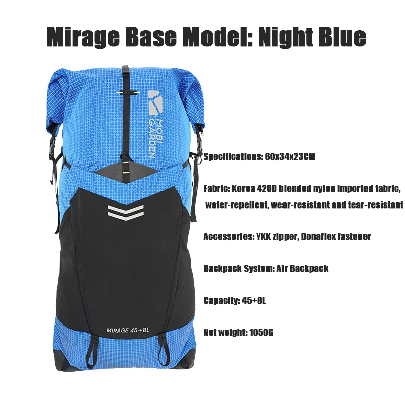 MOBI Hiking Backpack, Outdoor Camping Portable Backpack Large Capacity Hiking Bag Backpack Hiking Bag For Men and Women 45+8L