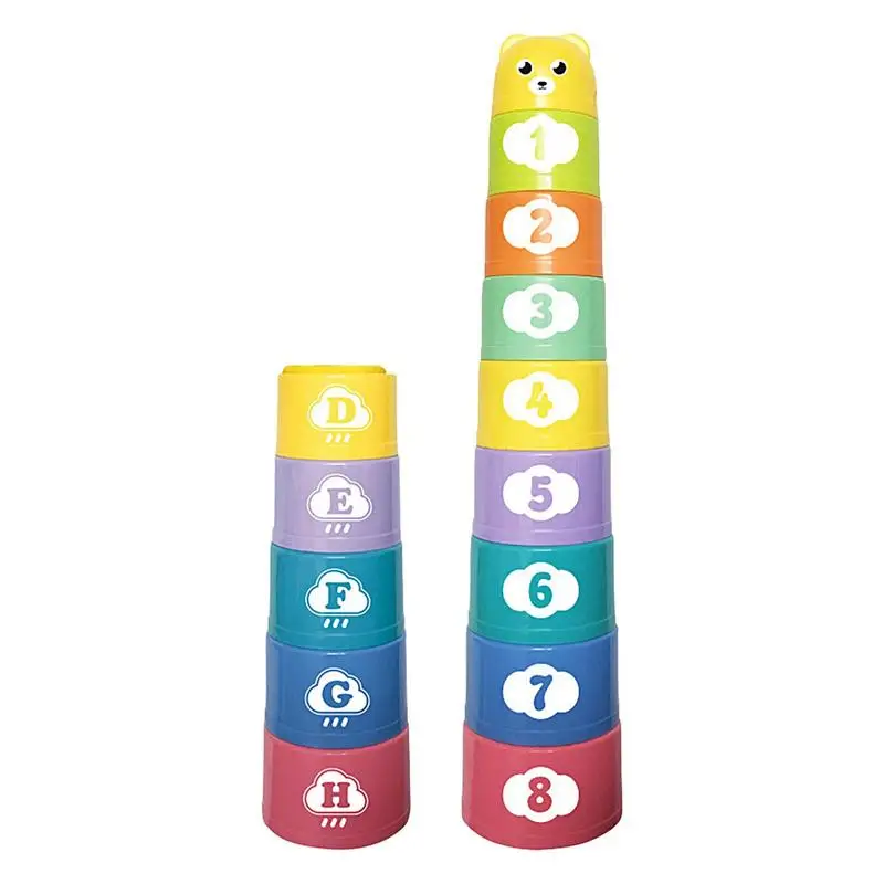 

Stacking Cups Bath Toys 17pcs Bathtub Stacker Toy Cup Stacker Toy Stackable Cup Toys Rainbow Stacker Cup Hand Speed Competition