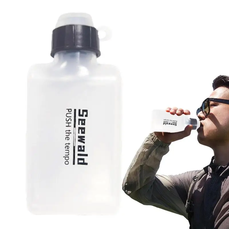 Бутылка для воды прозрачные велосипедные плоские бутылки женщин 200 мл сжимаемые