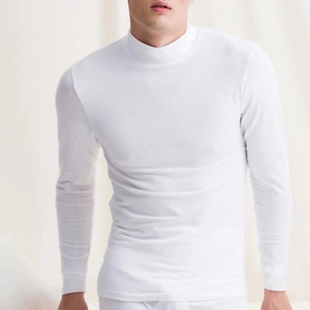 2022 Fashion Mens Pullover Thermal Underwear Base Layer T Shirt Breathable Comfortable Jumper Top L-2XL Slim Fit