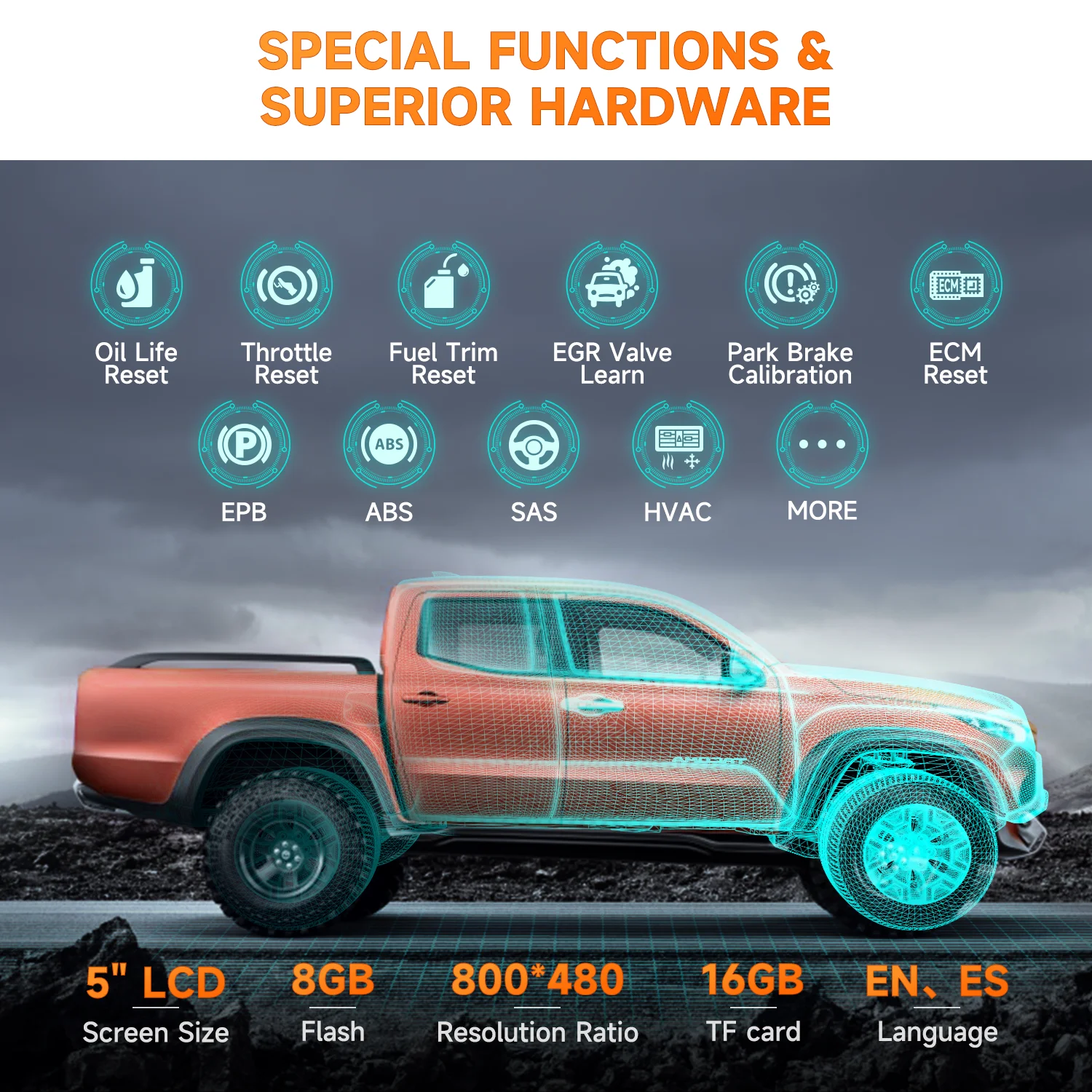 ANCEL HD3500 Пикап для тяжелых грузовиков OBD2 сканер Все системы диагностики Ford Dodge GMC