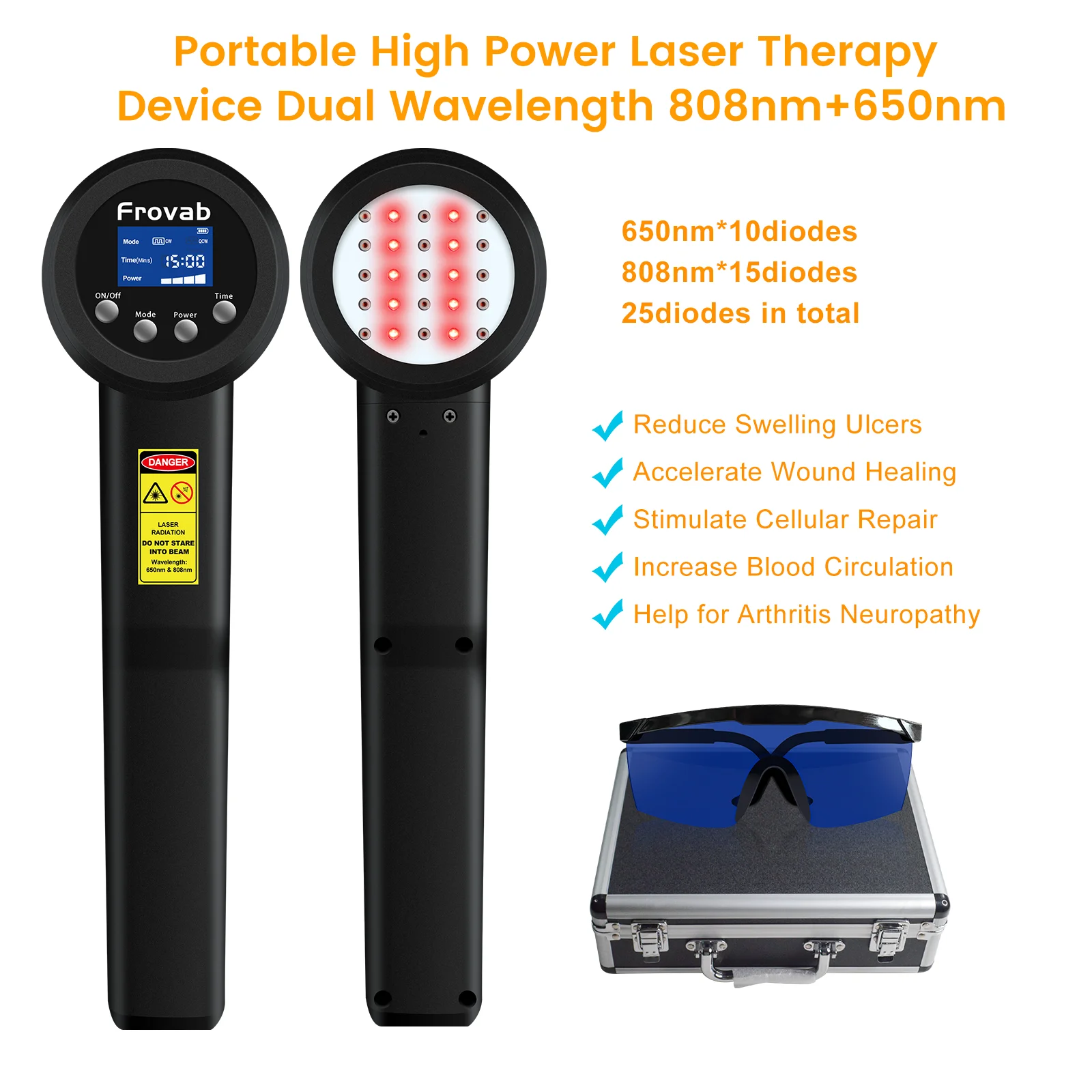 Холодная лазерная терапия Frovab 8 Вт 650 нм * 10 808 15 для коленей красная фототерапия