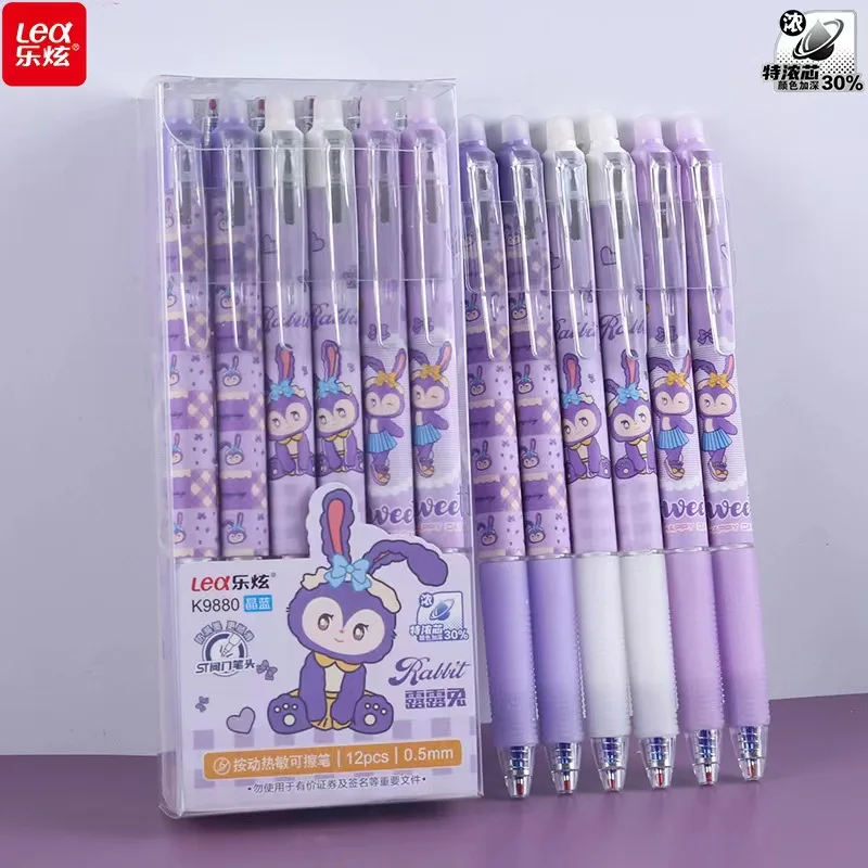 2024 Новое поступление 12 шт./коробка Kawaii Rabbit термальная стираемая гелевая ручка 0 5