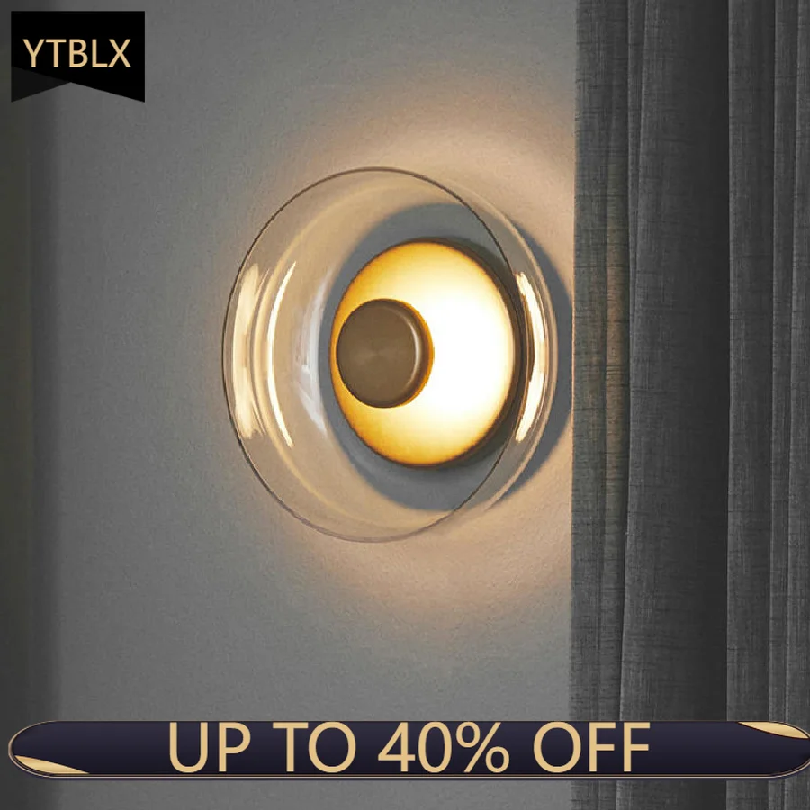 

Nordic Design Wall Light Minimalist Bowl Atmosphere Lamp Indoor Decor Wall Sconce Bedroom Aisle Living Room Cloakroom Wall Light