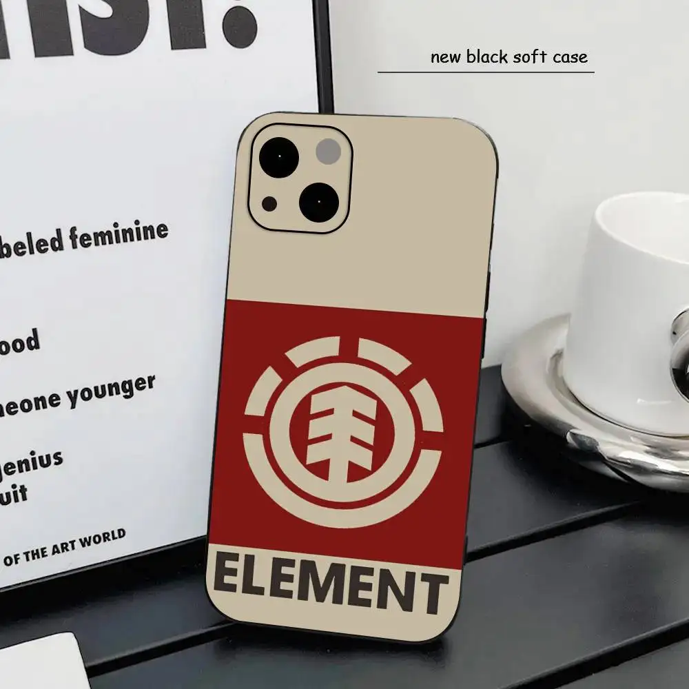 Чехол для телефона с логотипом E-Element для скейтборда, подарок 17, 16, 15, 14, 13, 12, 11 Pro X XS Max XR Plus Mini Air, черный, мягкий ТПУ, изысканный (art.: 3920d2cf2bc21) - 3920d2cf2bc21