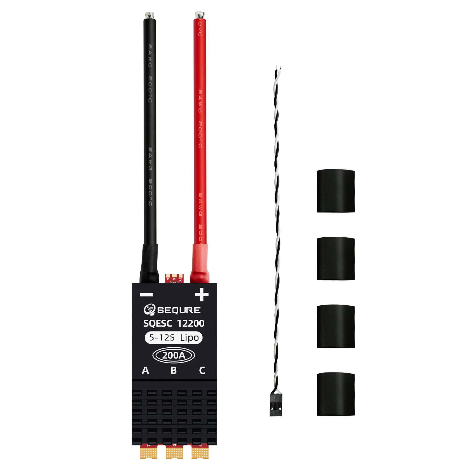 Фото SEQURE 12200 Бесщеточный ESC 5-12S Блок питания 200 А Поддержка частоты ШИМ 128 кГц Используется в моделях квадрокоптеров Модели радиоуправляемых автомобилей №2