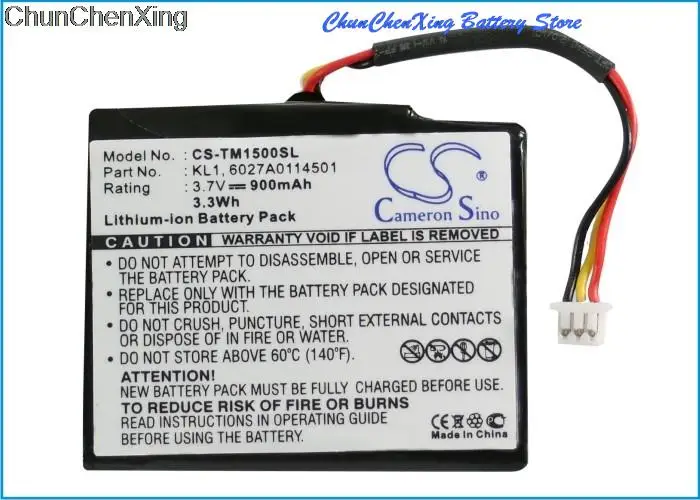 

Аккумулятор Cameron Sino 900 мАч 6027A0114501, KL1 для TomTom VIA 1405, 1405M, 1405T, 1435T, 1435TM, 1505, 1505M, 1505T, 1535T