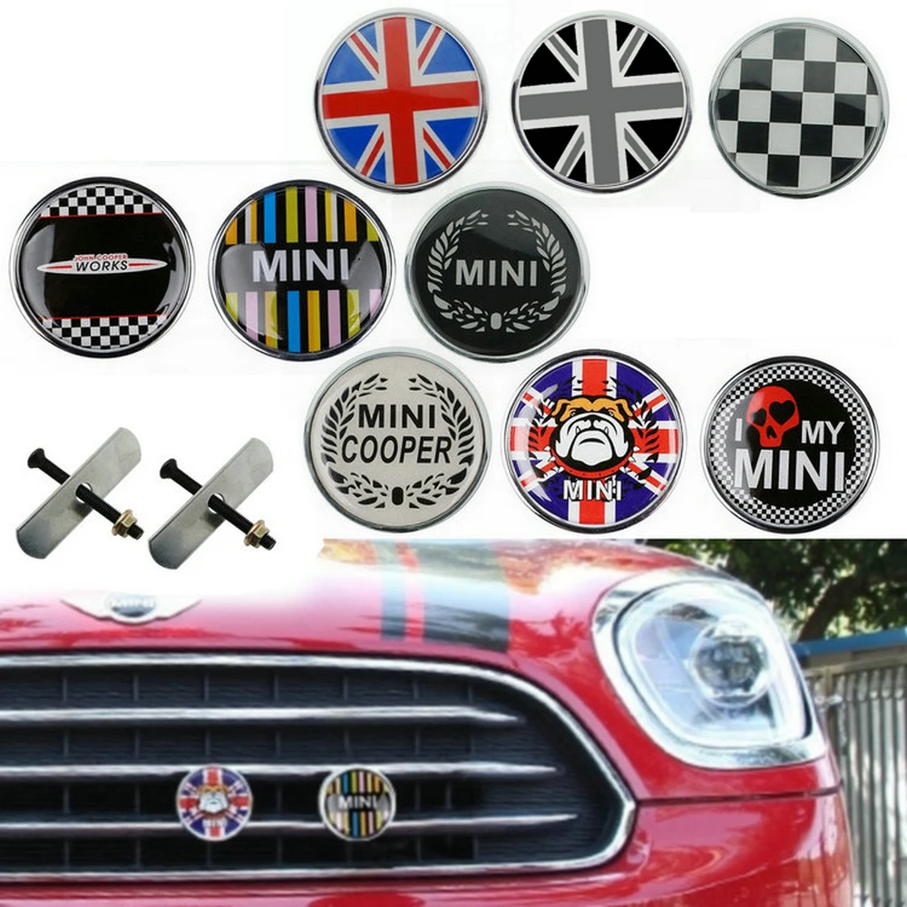 Для MINI Cooper S One JCW Countryman R50 R52 R53 R55 R56 R60 R61 F54 F55 F56 F57 F60 стикер на переднюю решетку автомобиля аксессуары