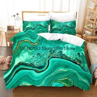 green marble art texture bedding set luxury queen king size bedroom decor bed linen quilt cover pillowcase 23 pcs home textile