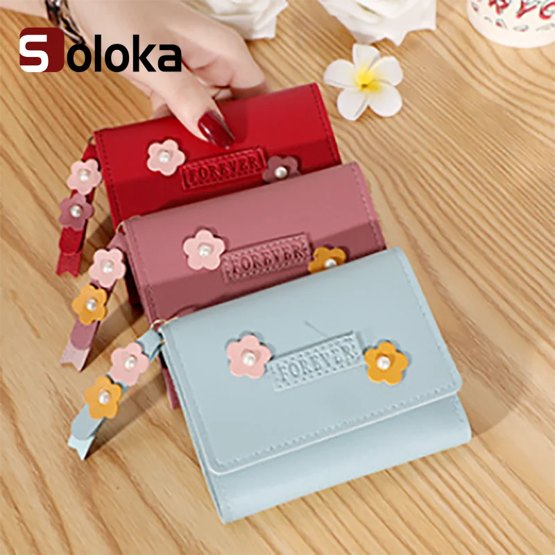

Women's Short Wallet Mini Coin Purse All-Matching Buckle Soft Leather Card Holder Large Capacity Card Cash Storage Pouch