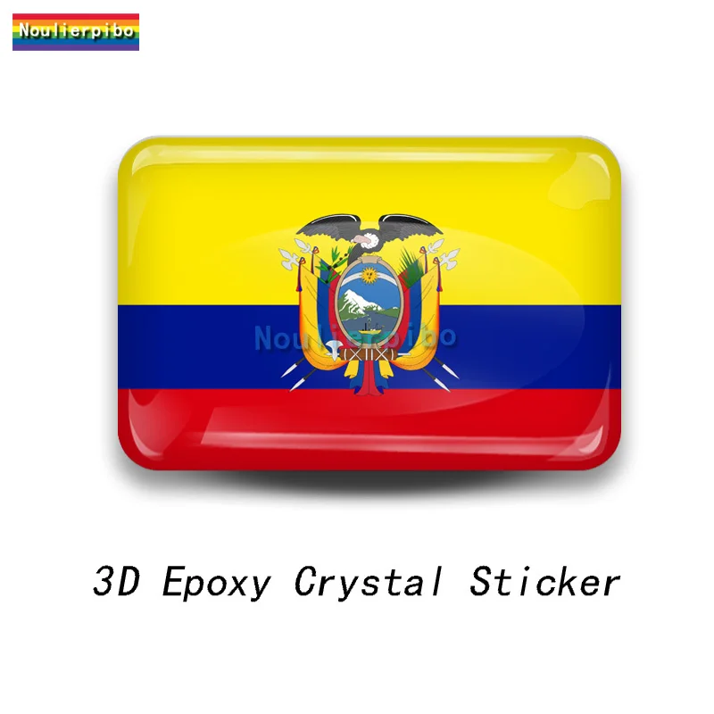 3D эпоксидная смола наклейка на купол автомобиля флаг Эквадора национальная