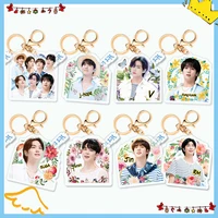 kpop star acrylic keychains jungkook v suga key ring jhope rm jin jimin key chains bag cute pendant decoration periphery gift