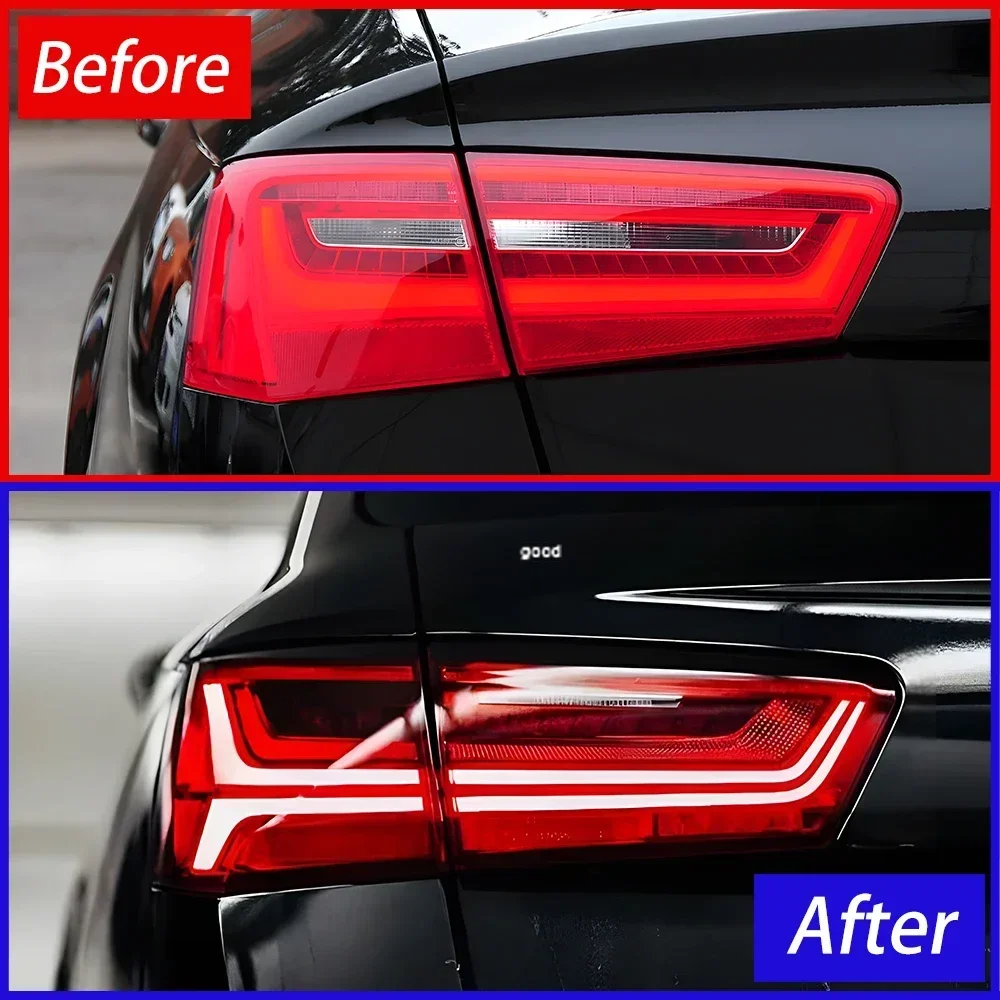 Фото Авто задние фонари в сборе для Audi A6 C7 A6L S6 2012-2015, светодиодные задние фонари автомобиля, обновленный стример, указатели поворота, аксессуары №2