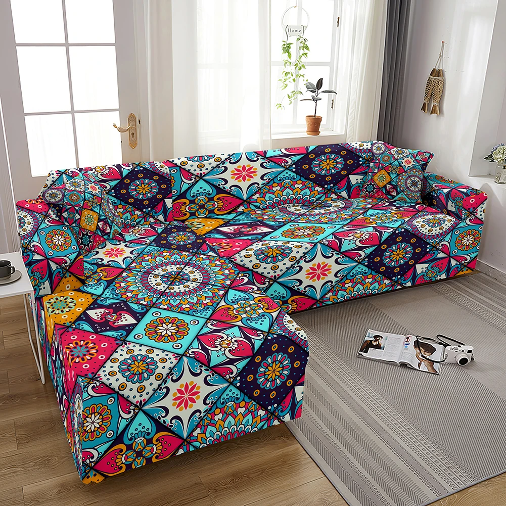 

Sofa Cover for Living Room 3D Mandala Stretch Slipcovers Sectional Couch Cover 2/3 Seater Funda De Sofá L Shape Sofa Need 2pcs