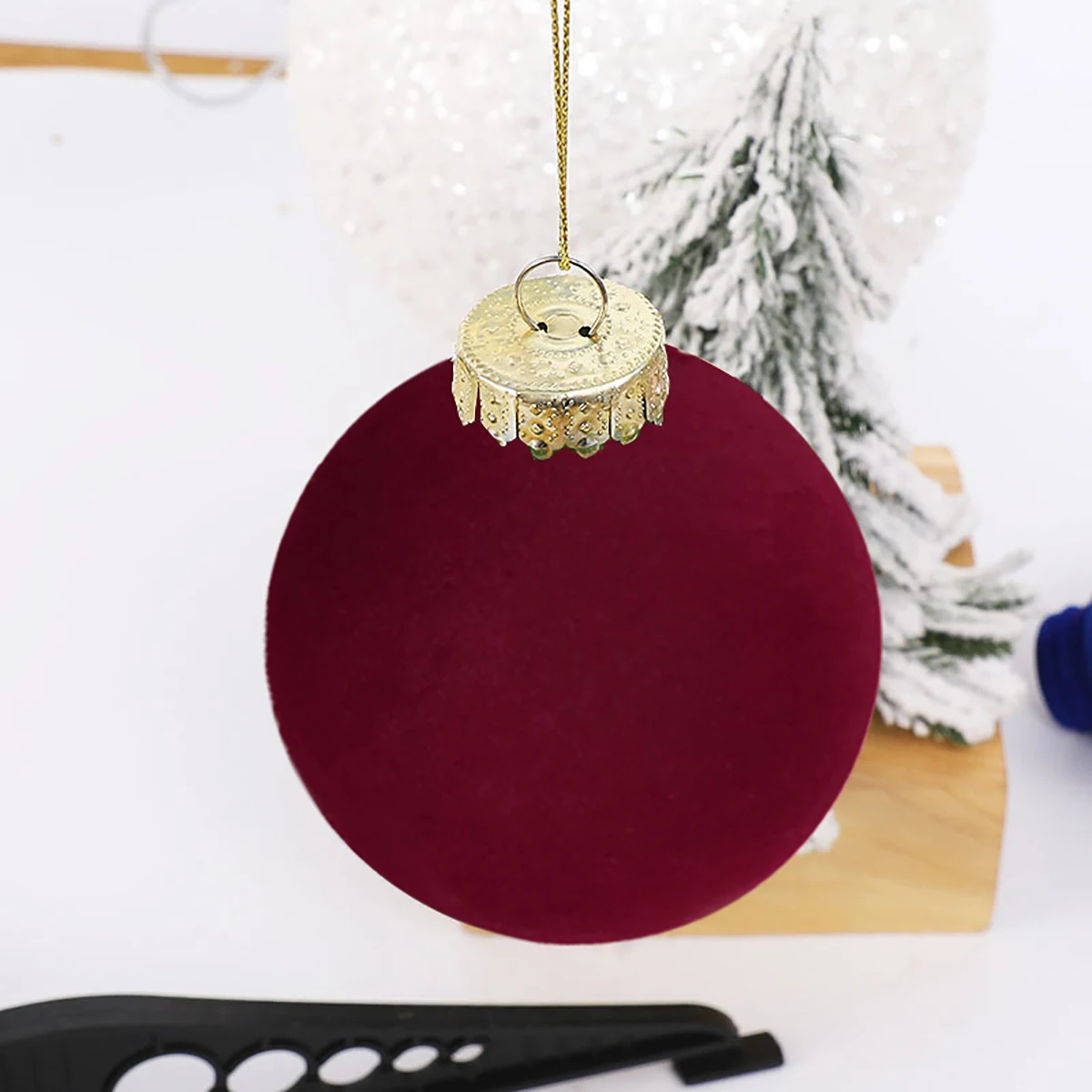 12 шт. рождественские шары 8 см бархатные с орнаментом для рождественской елки