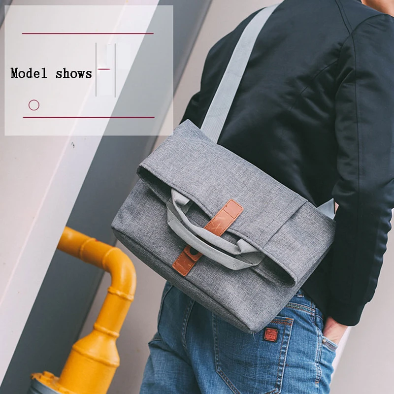 Men Bag Casual Grey Lightweight Oxford 13.1inch Laptop 9.7 iPad Tablet Crossbody handBag Male Small satchels Fashion Bagpack