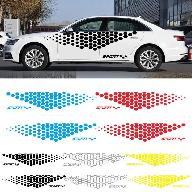 

Big Stickers For Cars Auto Decals Waist Line Latte Car Sticker Lattice Design Waterproof Sun Protection For Pickup Truck Racing