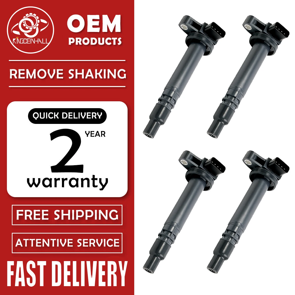 4 шт. 90919-02237 UF323 катушка зажигания для Toyota Hilux 4Runner Hiace Tacoma Prado Regius Dyna Land Cruiser 9091902237 90919