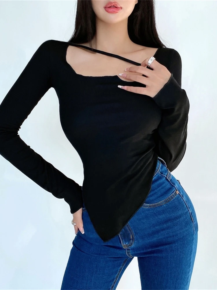 Женская футболка привлекательный дизайн необычный Тонкий Топ для девушек