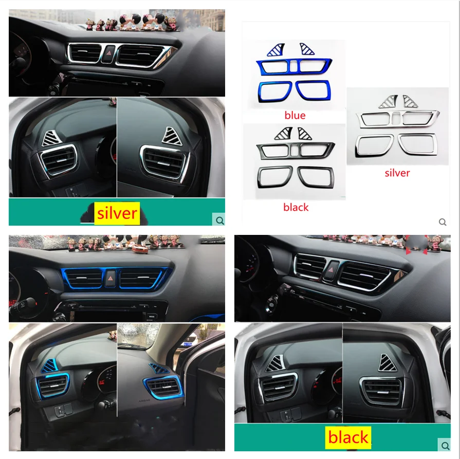 

For Kia Rio 4 X-line 2012 -2016 Accessories Car Side Air Conditioning AC Outlet Vent Decoration Cover Trim Car Styling