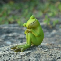 fashion amusing sleeping frog statue figurine ornament home garden lawn decor