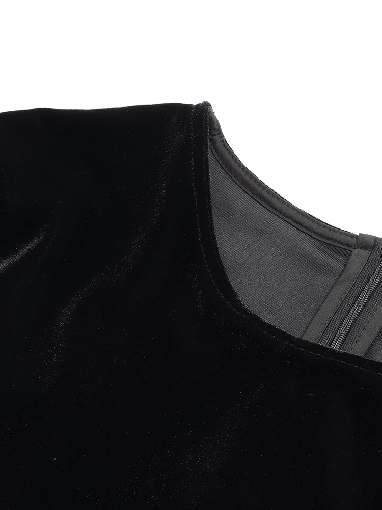 Ozhouzhan золотое бархатное лоскутное платье с оборками женское ранняя осень новые