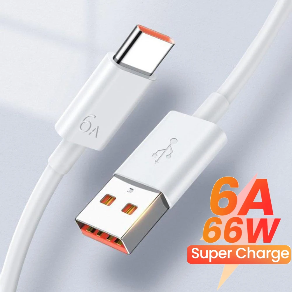 0.25/1/2m 6A Fast Charging Usb C Cable for Xiaomi Mi 12 Redmi POCO Huawei Mobile Phone Type C Cable Phone Charger Data Line Cord