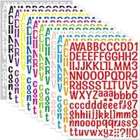 12 sheet colorful letter sticker labels number stickers for crafts self adhesivey alphabet diy vinyl decorative letter decals