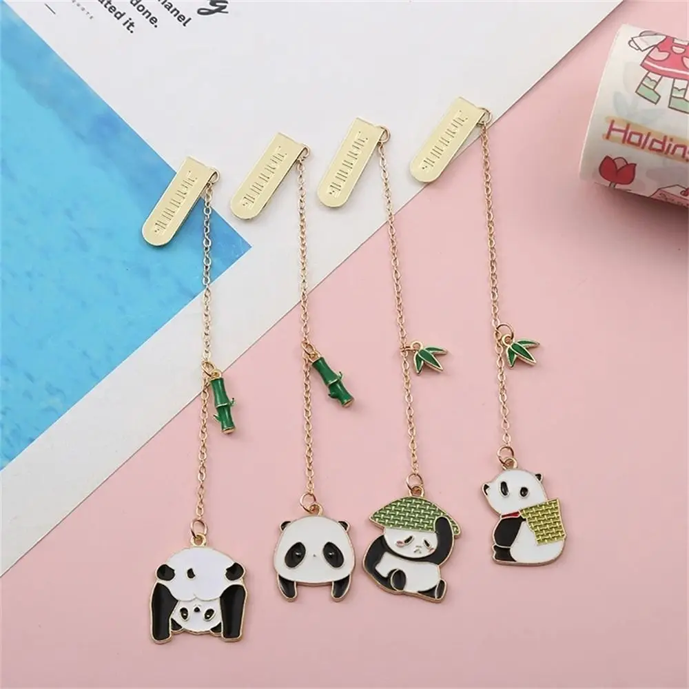 

Stationery Books Accessories Student Cute for Pages Reading Book mark Paper Clip Panda Bookmark Metal Bookmark Panda Pendant