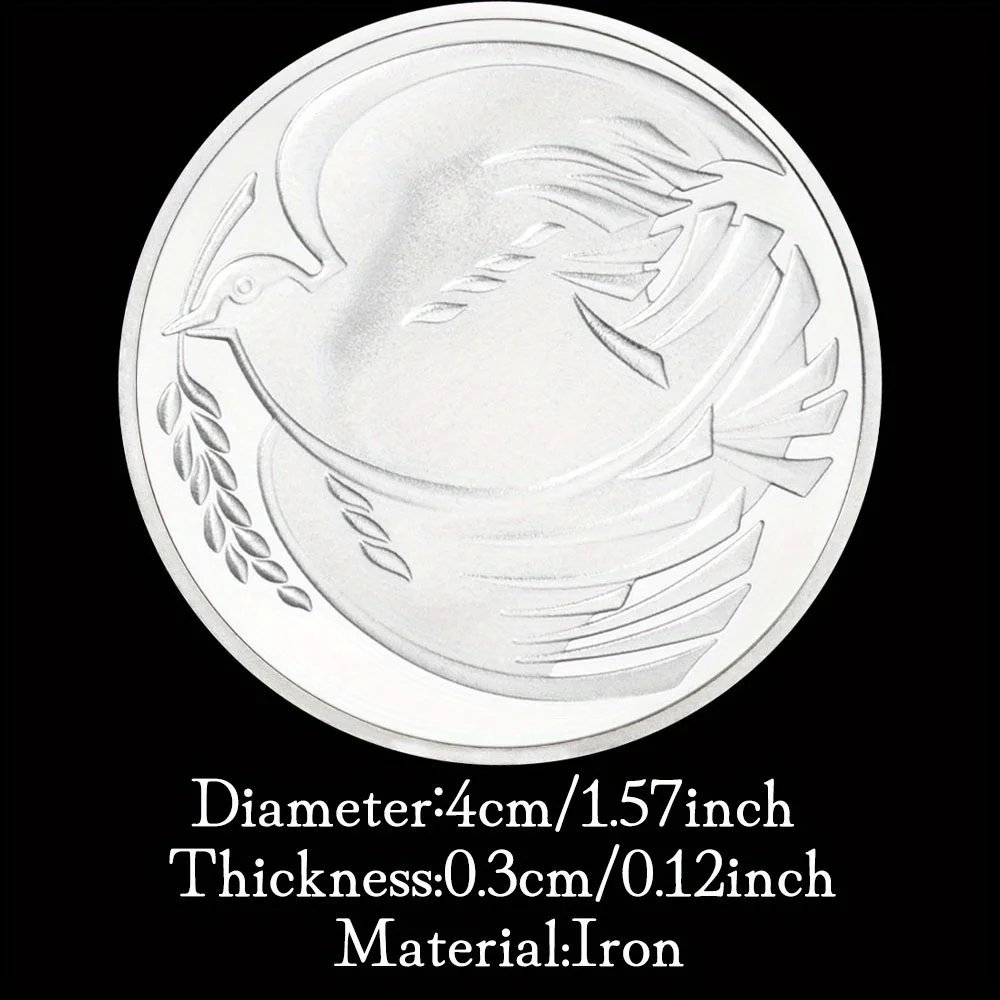 Посеребренная Сувенирная Монета Basso-relievo Коллекция Голубя Мира Художественный