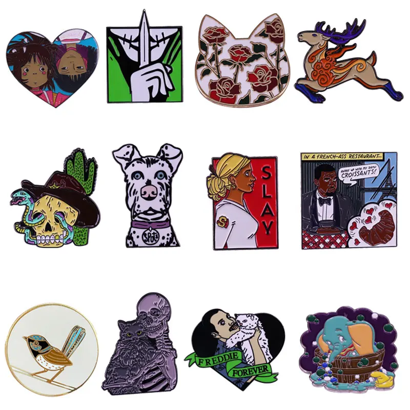 

Брошь эмалированная в виде кошки для рюкзака или джинсы