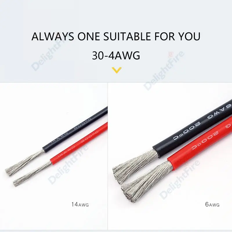 Silicone wire Electric Cable 28 26  20 16 12 8 4 AWG Tinned Cables Automotive wires For Model Planes Lamps Household Appliances
