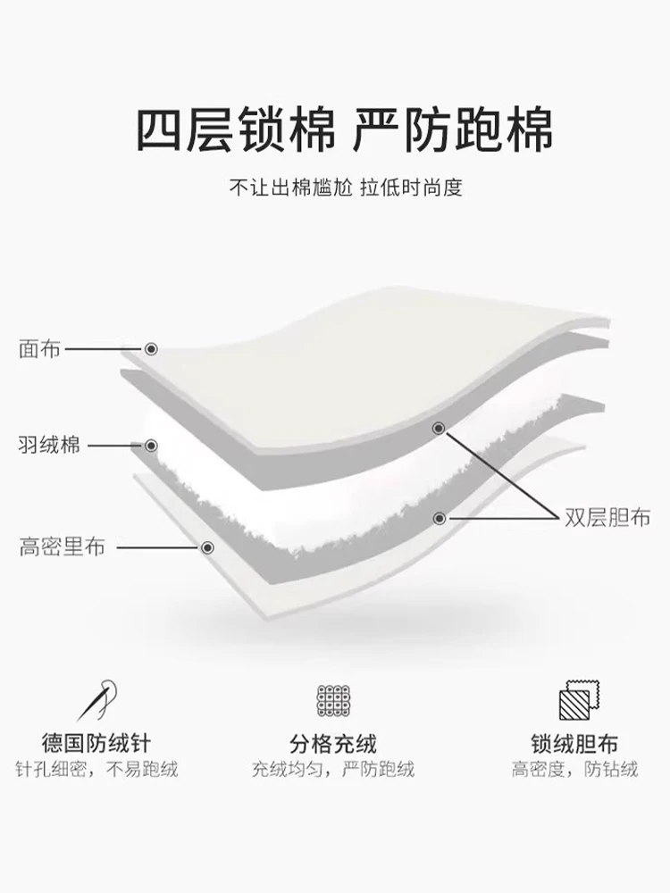 Dynamic Three‍Leaf Grass down Jacket Cotton-padded Clothes Women Winter 2024 New Hood Short Thickened Cotton-Padded Coat Prep...