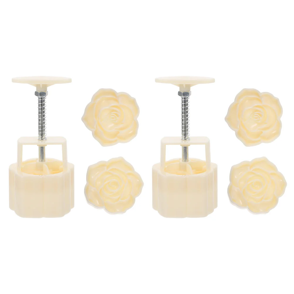 

2 Set Hand Press Mooncake Molds Flower Shaped Molds DIY Cake Baking Moulds