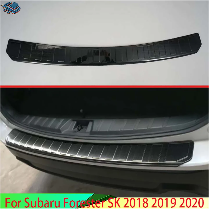 

For Subaru Forester SK 2018 2019 Stainless Steel Black titanium Rear bumper protection window sill outside trunks decorative