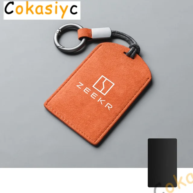 

Замшевый автомобильный чехол для смарт-ключа с защитным чехлом с логотипом для Extreme Krypton ZEEKR 001 2021-2023, аксессуары для ключей с NFC-картой