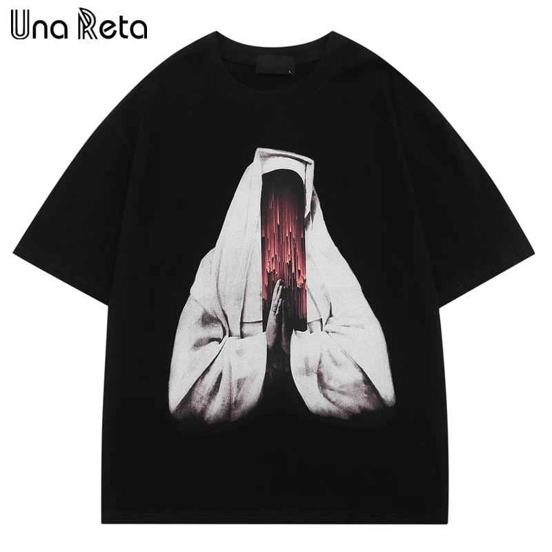 

Мужская футболка с коротким рукавом Una Reta, уличная хлопковая Футболка с принтом оверсайз, лето 2019