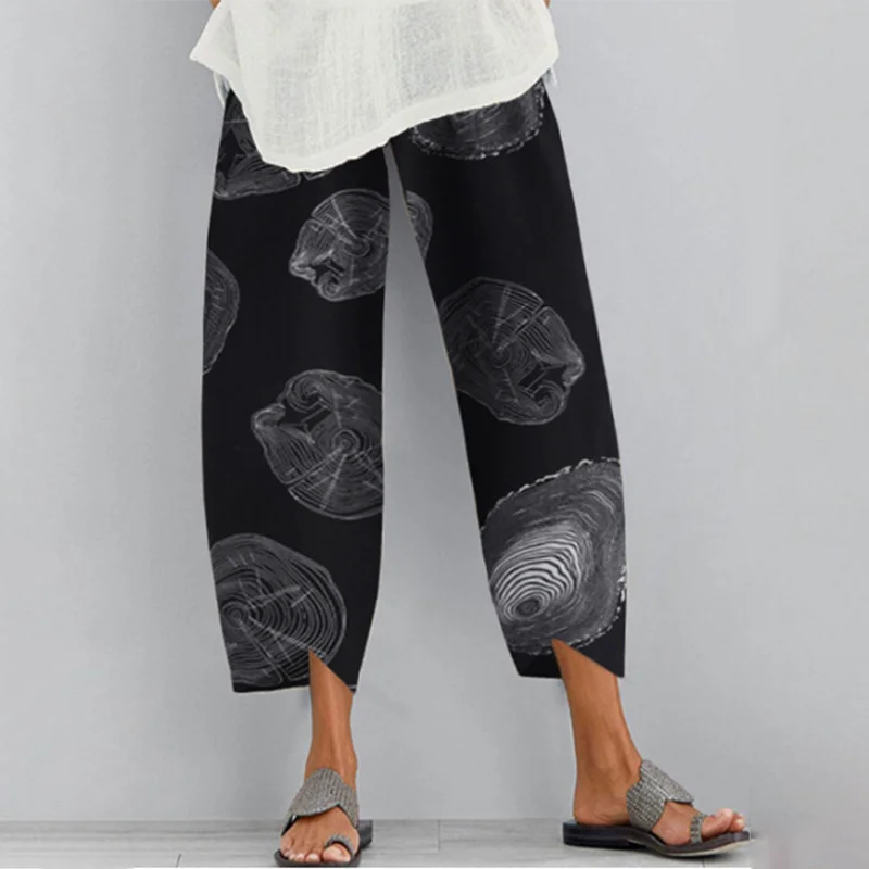 Брюки-султанки женские с эластичным поясом винтажные повседневные