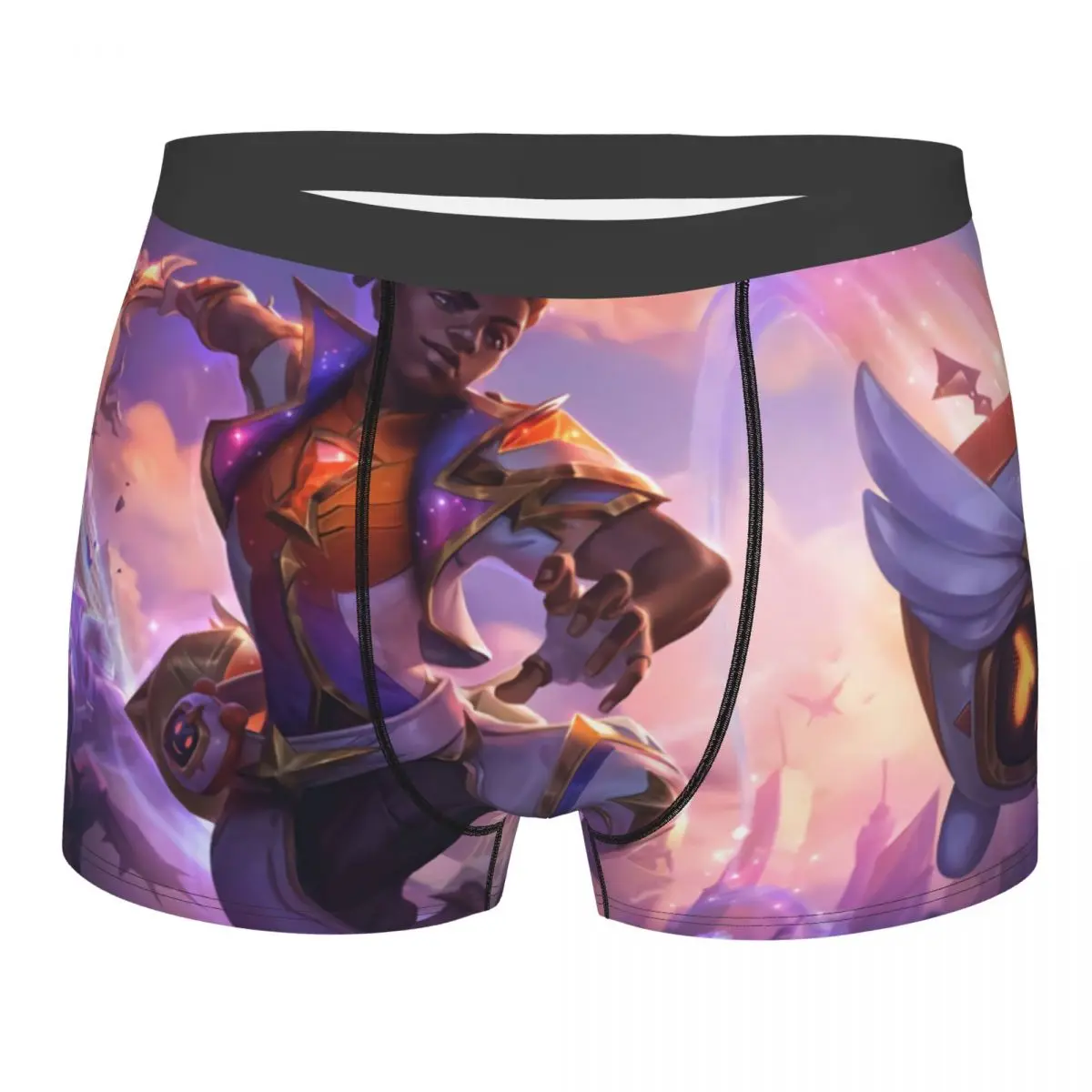 

Star Guardian Ekko Skin Splash Art Men Boxer Briefs LOL League of Legends Game Breathable Creative Underpants Print Shorts Gift
