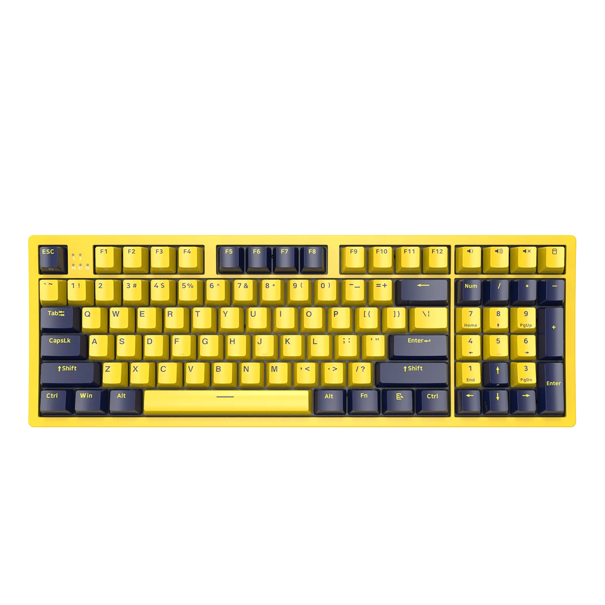 

96 Key Cherry MX PBT Keycap Mechanical Gaming Keyboard with Removable Magnetic Panel-Yellow