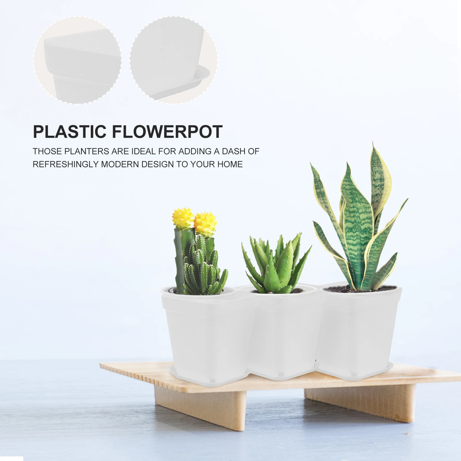 

10pcs Plastic Square Flower Pot Mini Decorative Flower Pots Planters Succulents Nursery Floral Holder Garden Supplies with Trays