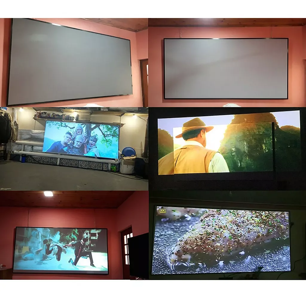 

Projector simple curtain Light proof screen 60 72 84 100 120 inches home outdoor office portable 3d HD projector screen 20J20