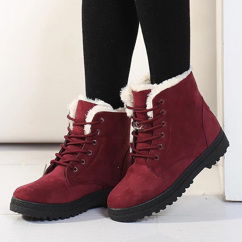 2023 NEW Women Boots Winter Ankle Boots for Women Winter Shoes Female Snow Boots Botas Mujer Warm Plush Shoes Woman Plus Size 44