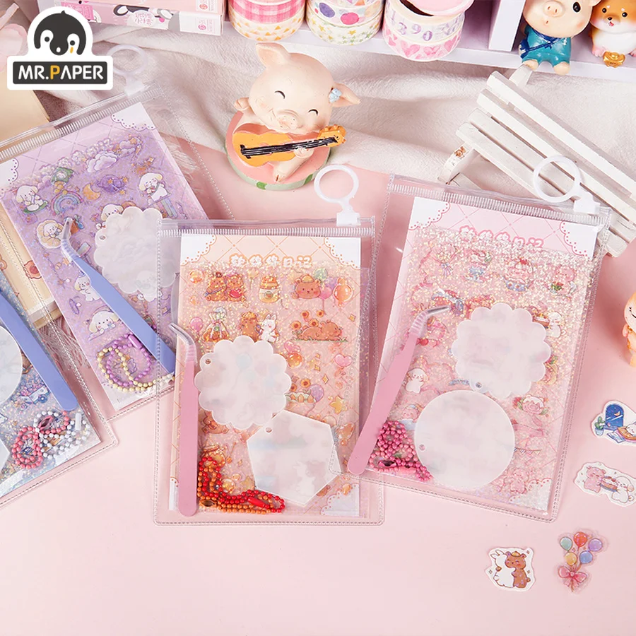 

Mr.paper 4 Styles 8pcs/bag Kawaii Animal Sticker Pack Cute Cartoon Girl DIY Hand Account Decoration Material Stationery Sticker