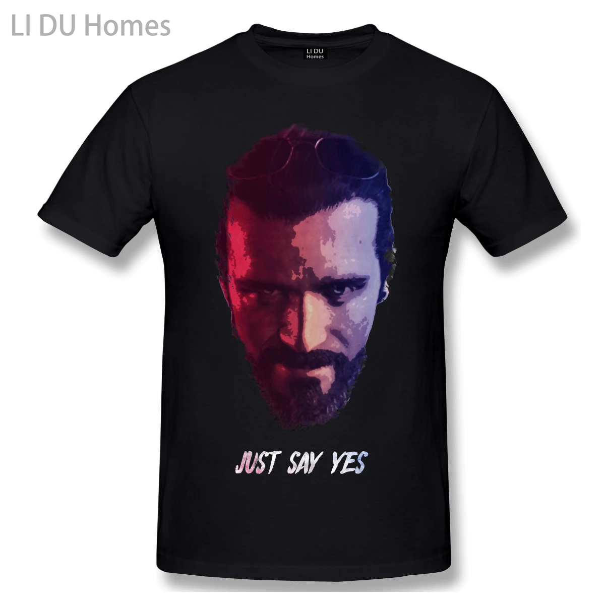 

LIDU T-Shirt for Men The Baptist (John Seed) - Just Say Yes - Far Cry 5 100% Cotton Far Cry T Shirt Funny Plus Size Clothes