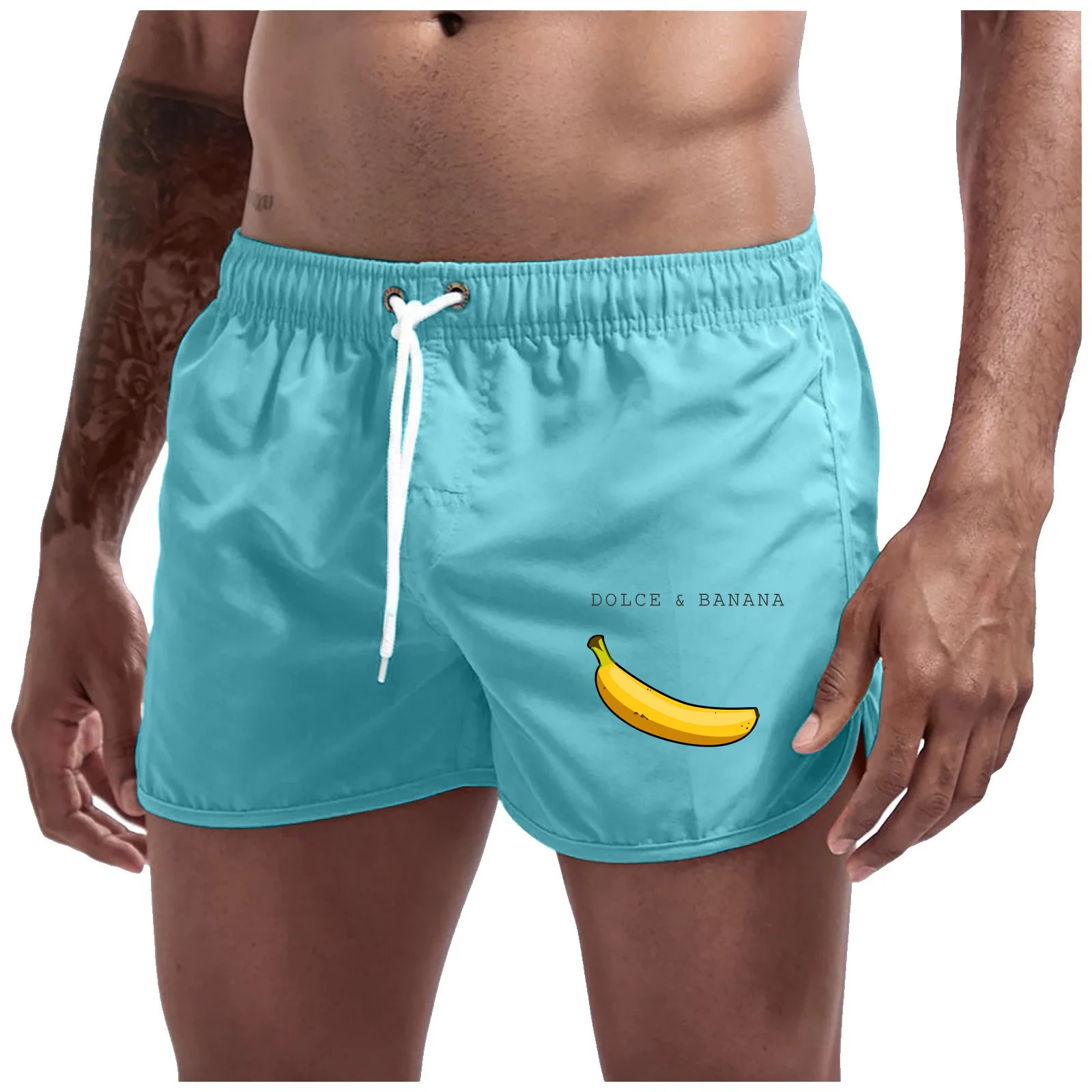 

Повседневные Спортивные шорты Banana 2021, мужские брюки три четверти, быстросохнущие дышащие спортивные пляжные брюки для бега, фитнеса