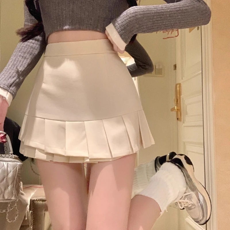 Мини-юбка Ezgaga Женская плиссированная с высокой талией Элегантная модная Милая